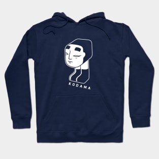 Not a traditional Kodama spirit, a ghost with onna men mask in white ink Hoodie